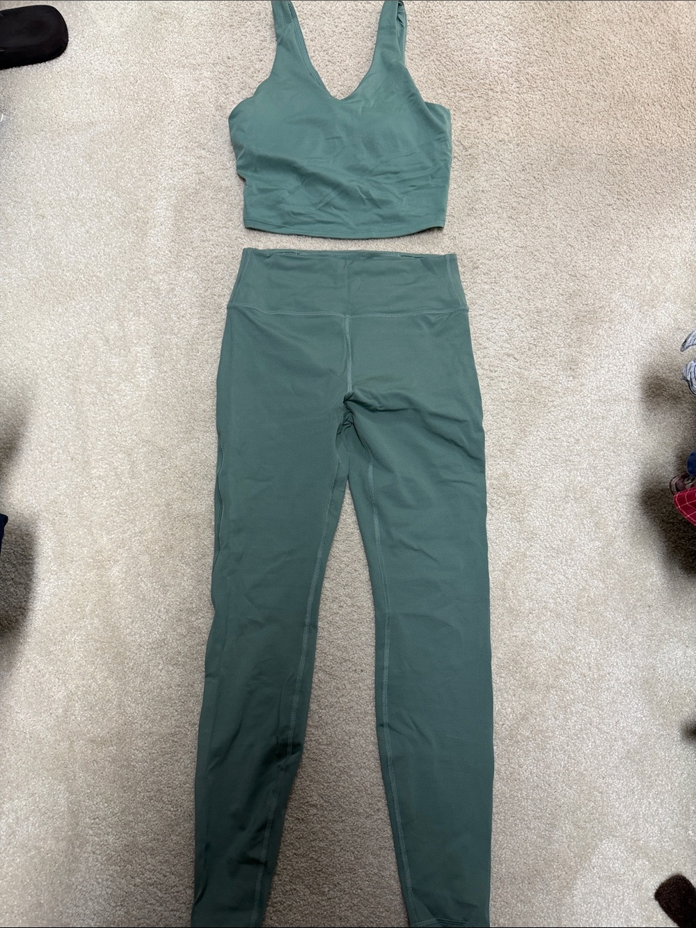 all in motion Sage Green High-Waist Leggings with Matching Crop Tank